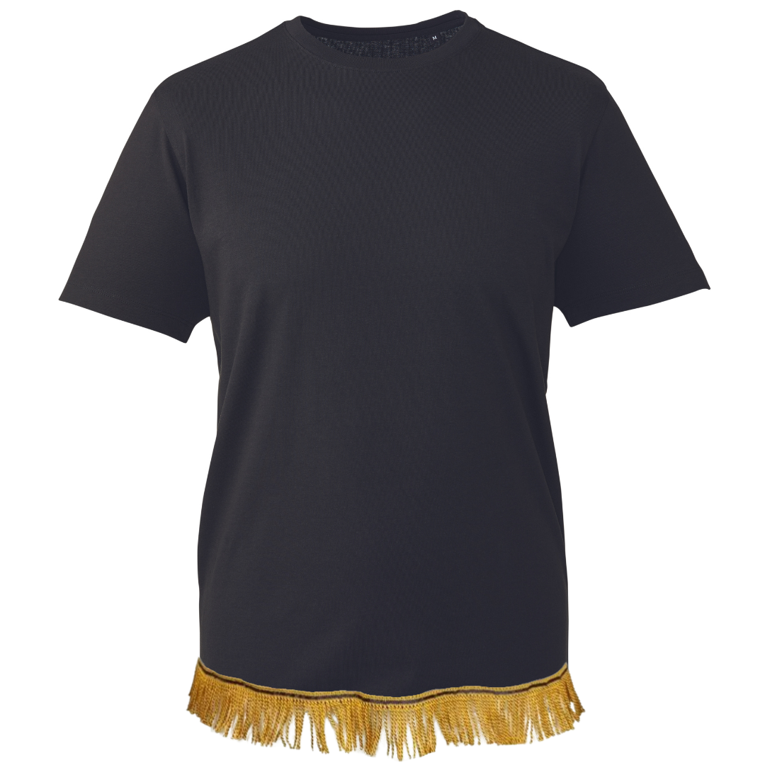 Men's Plain Short Sleeve Fringed T-Shirt