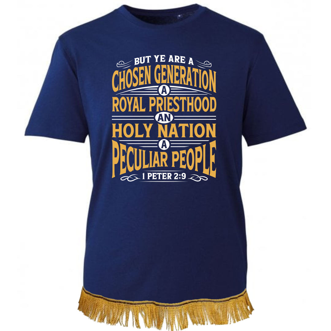 Adult Printed T-Shirt with Fringes- SIZE 5XL