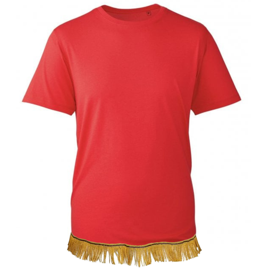 Men's Plain Short Sleeve Fringed T-Shirt