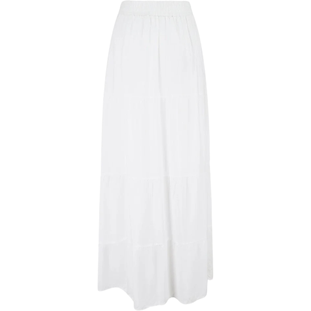 Elastic Waistband Solid Maxi Skirt