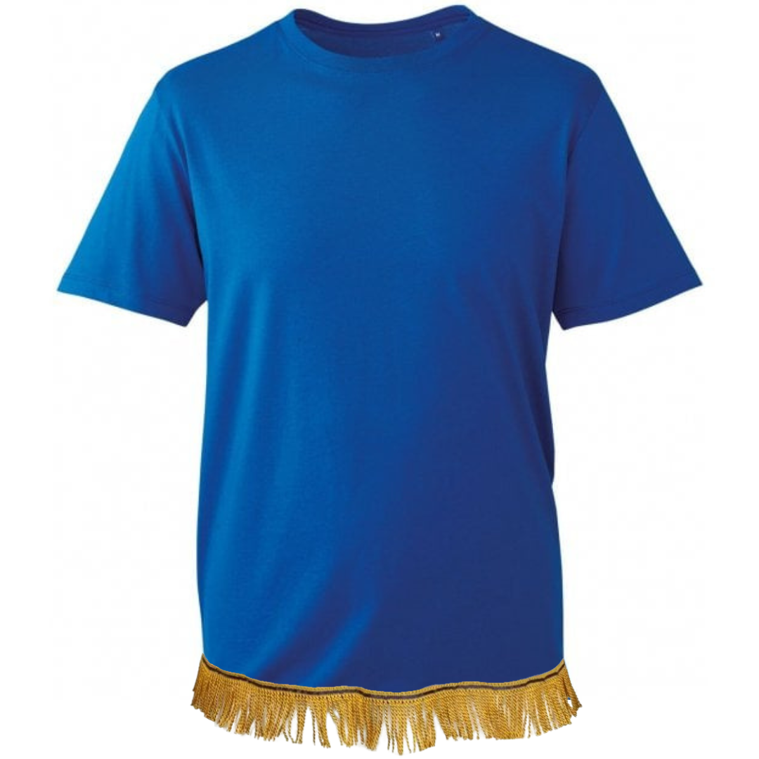 Men's Plain Short Sleeve Fringed T-Shirt