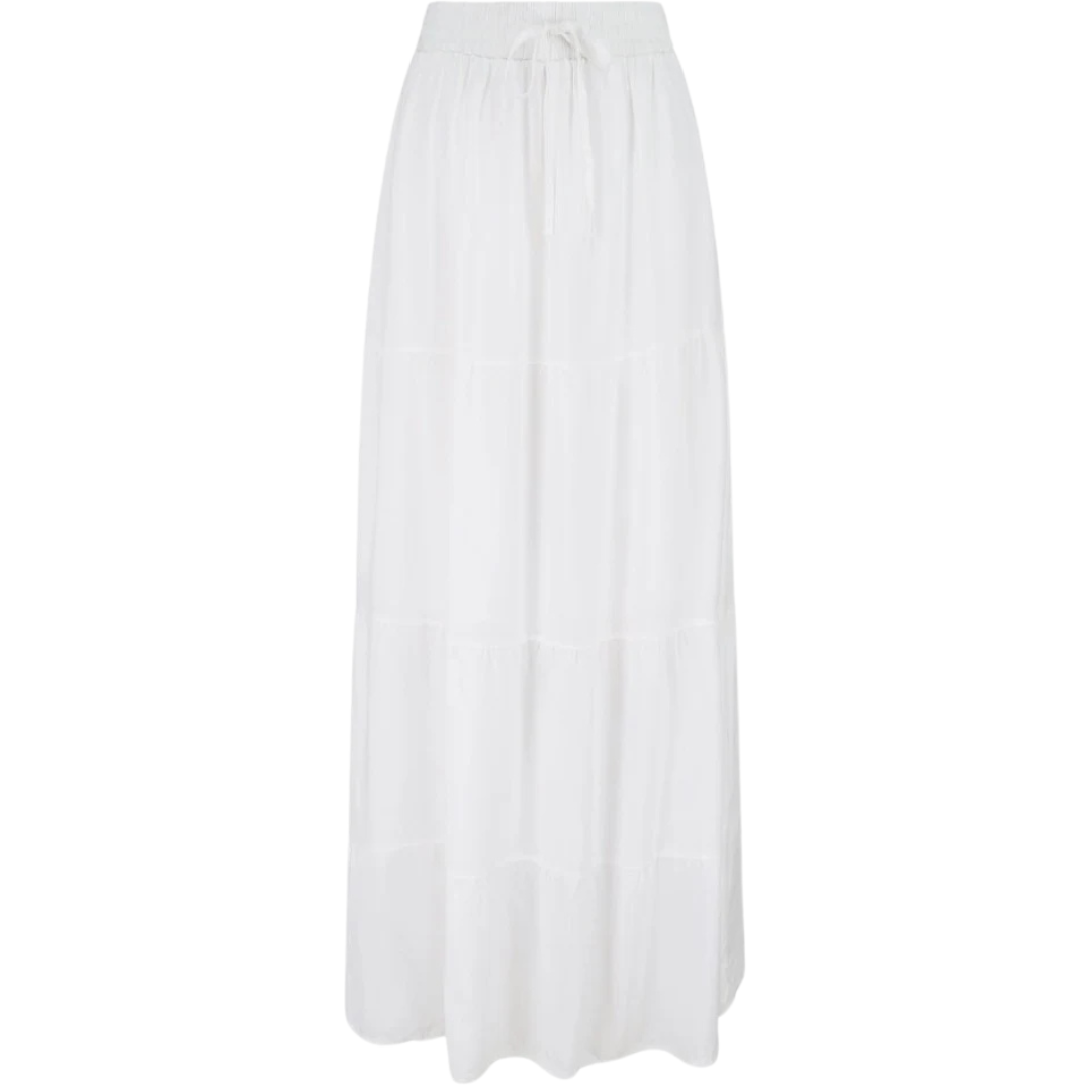 Elastic Waistband Solid Maxi Skirt