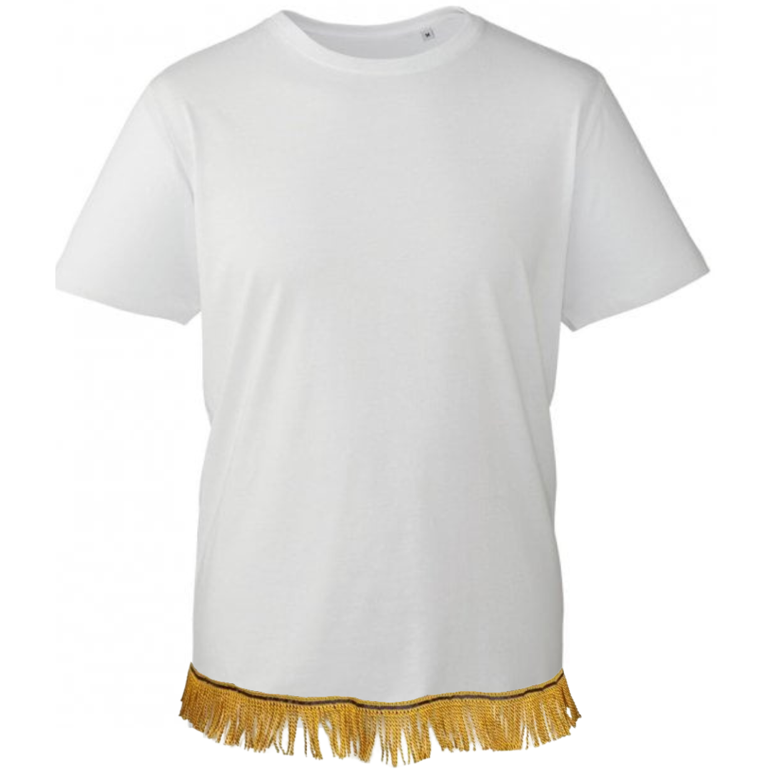 Men's Plain Short Sleeve Fringed T-Shirt