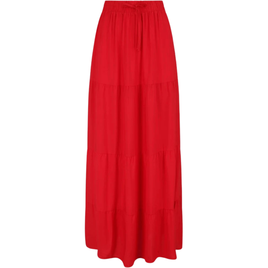 Elastic Waistband Solid Maxi Skirt