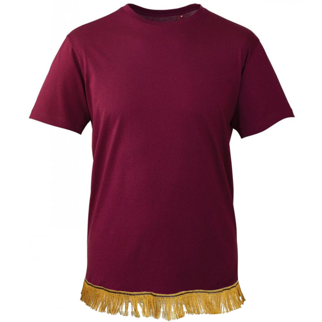 Men's Plain Short Sleeve Fringed T-Shirt