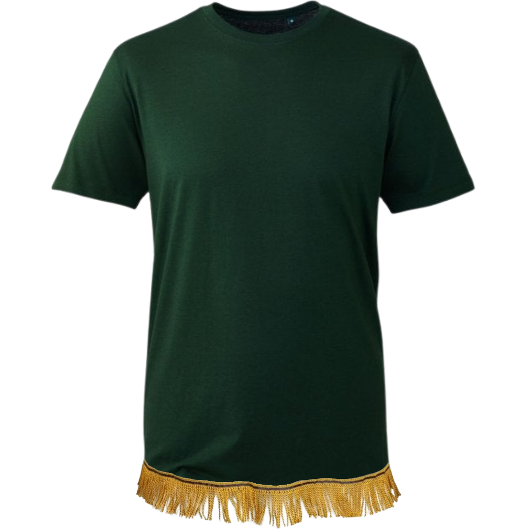 Men's Plain Short Sleeve Fringed T-Shirt