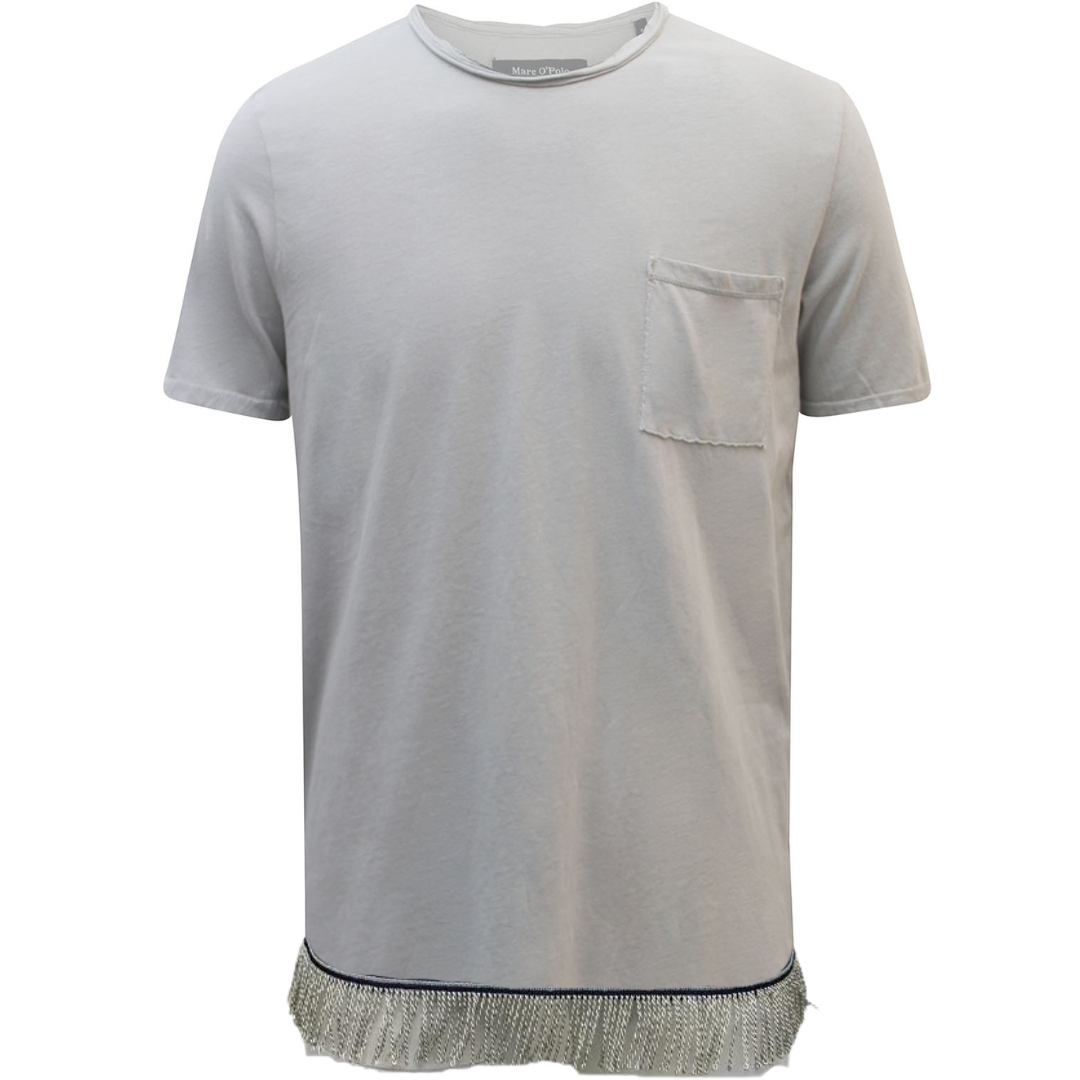 Men's Organic Cotton Short Sleeve Pocket T-Shirt with Fringes