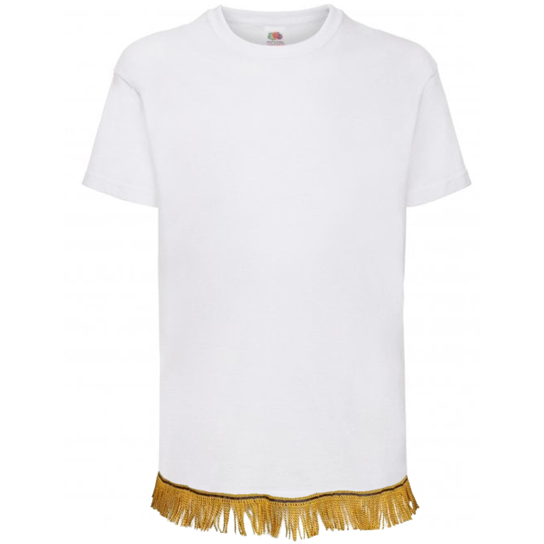 Children's Plain T-Shirt with Gold Fringes