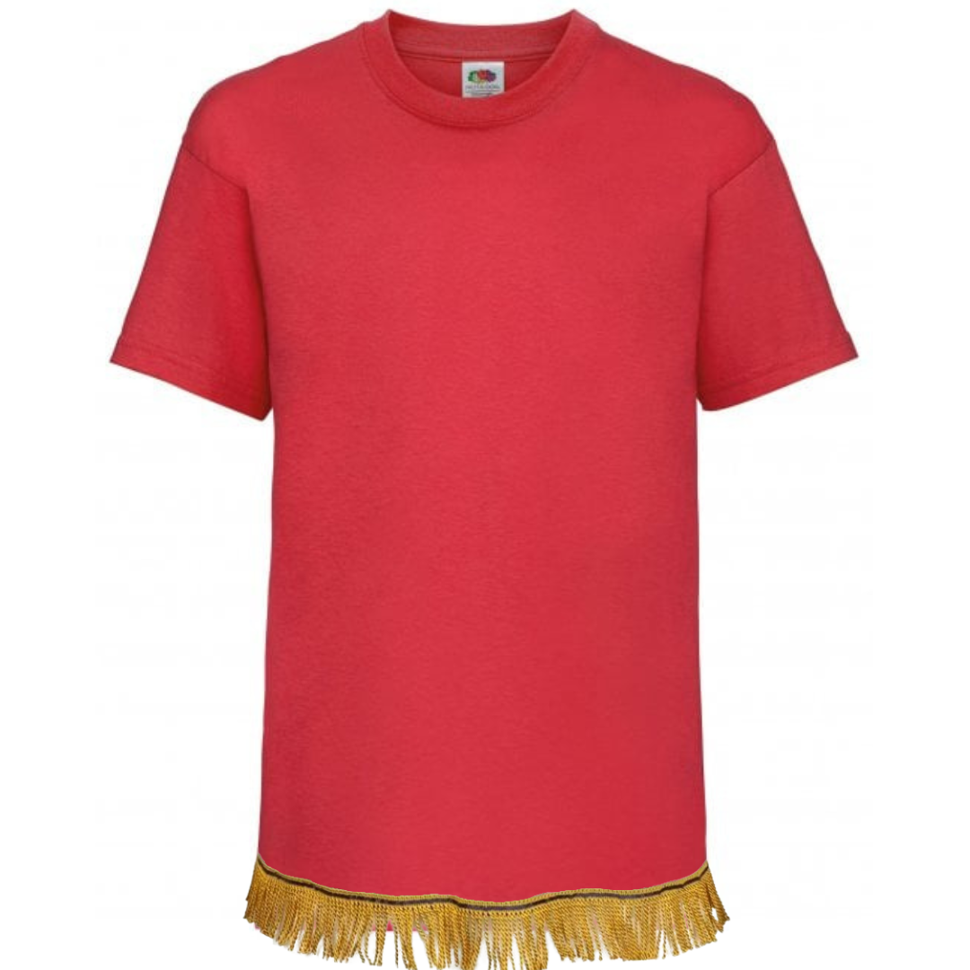 Children's Plain T-Shirt with Gold Fringes