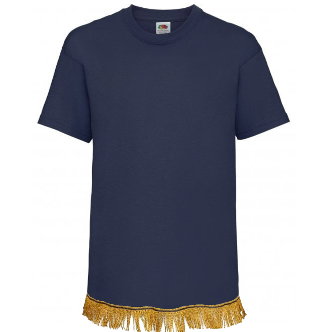 Children's Plain T-Shirt with Gold Fringes