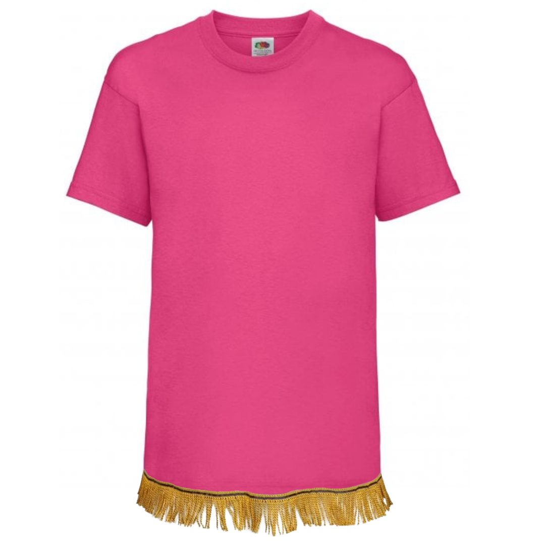 Children's Plain T-Shirt with Gold Fringes
