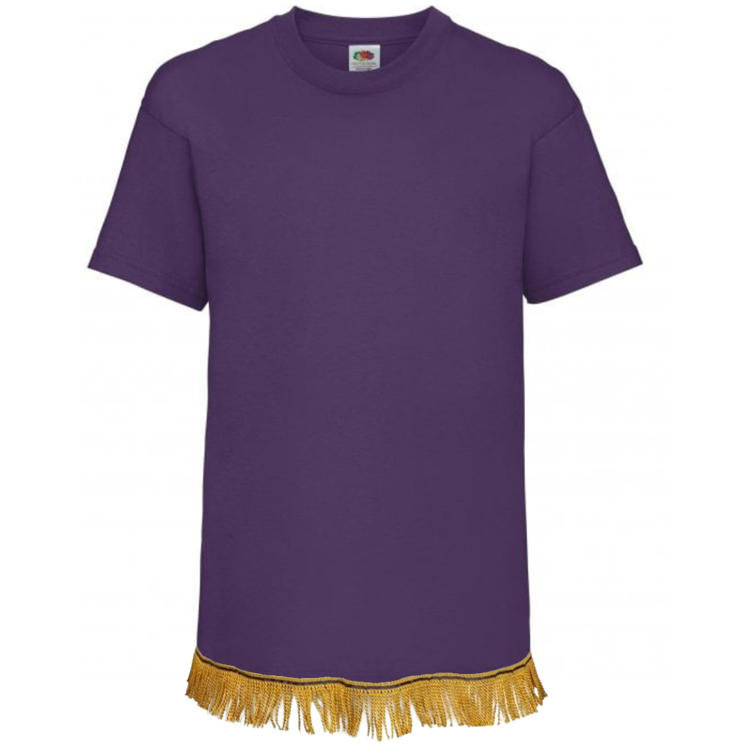 Children's Plain T-Shirt with Gold Fringes