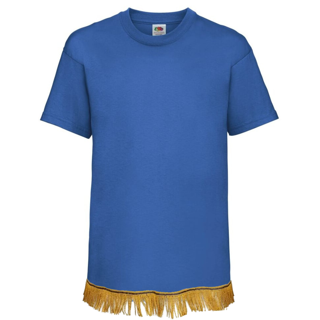 Children's Plain T-Shirt with Gold Fringes