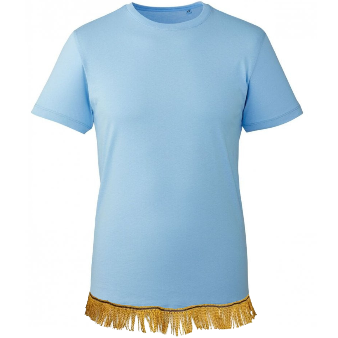 Men's Plain Short Sleeve Fringed T-Shirt