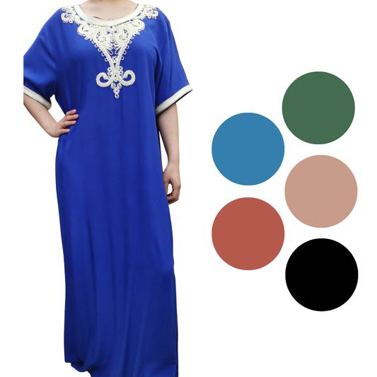 Embroidered Round Neck Kaftan