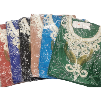 Embroidered Round Neck Kaftan