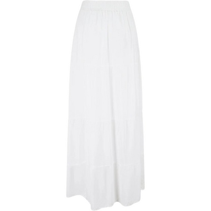 Elastic Waistband Solid Maxi Skirt