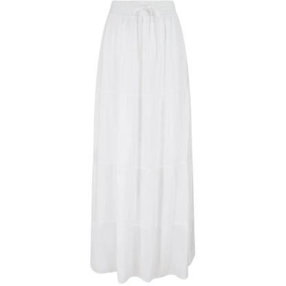 Elastic Waistband Solid Maxi Skirt