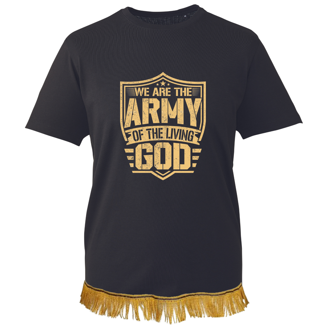 Army of GOD Adult T-Shirt with Fringes