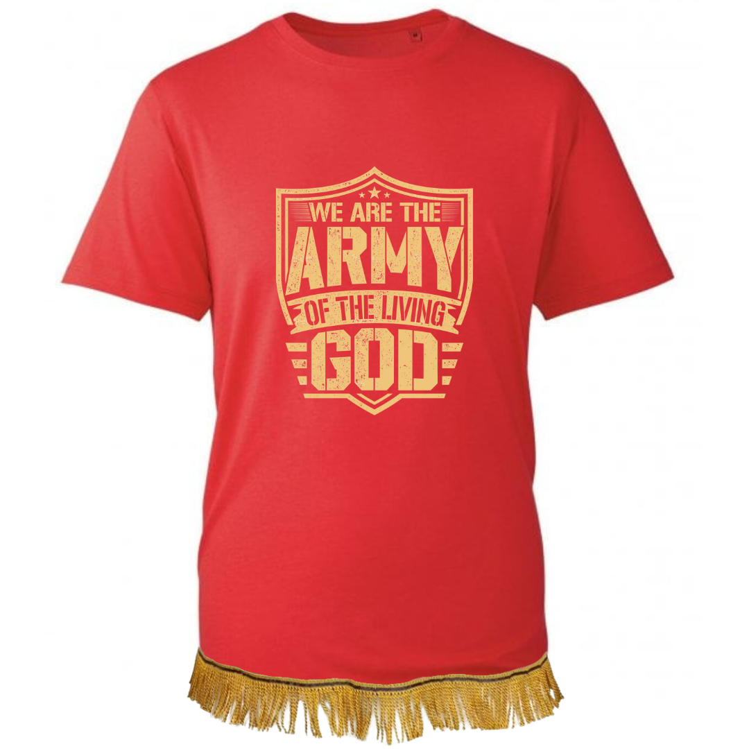 Army of GOD Adult T-Shirt with Fringes