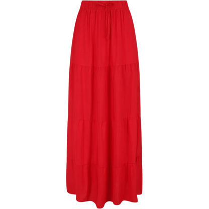 Elastic Waistband Solid Maxi Skirt