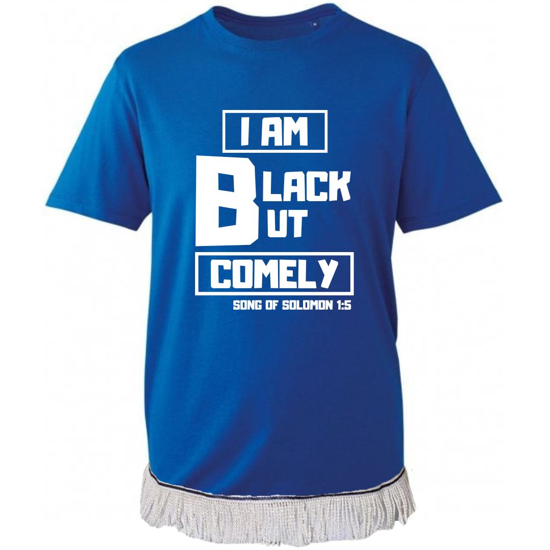 Black But Comely Adult T-Shirt with Fringes