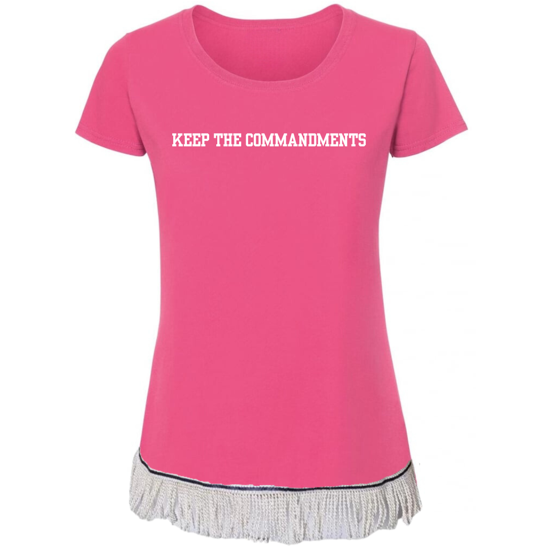 Keep the Commandments Women's Short Sleeve Fringed T-Shirt