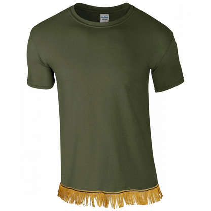 Men's Plain Short Sleeve Fringed T-Shirt