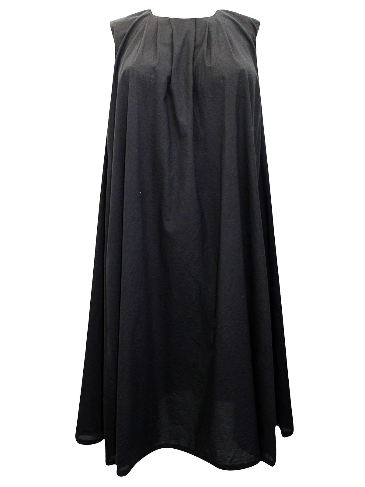 Pure Cotton Sleeveless Tent Dress with Fringes