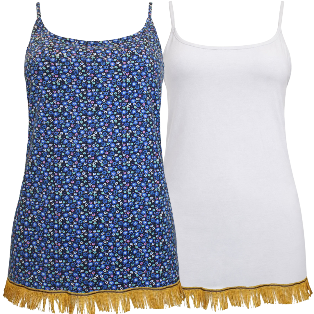 Women's Cotton Rich Cami Top with Fringes