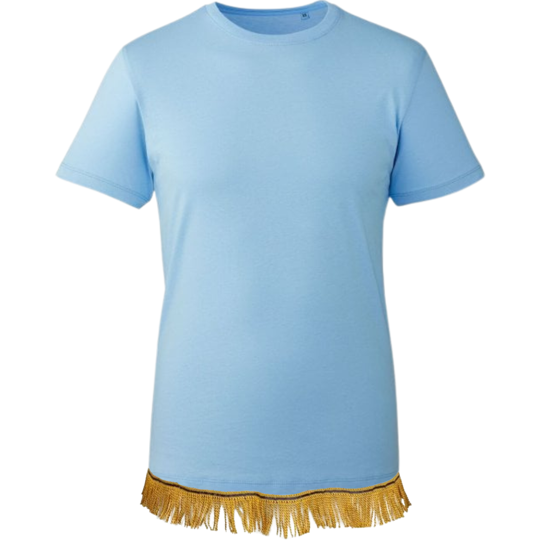 Men's Plain Organic Cotton Fringed T-Shirt
