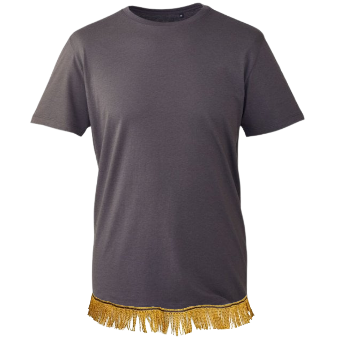 Men's Plain Organic Cotton Fringed T-Shirt