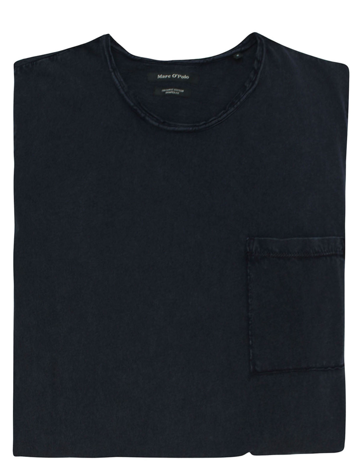 Men's Navy Raw Trim Pocket T-Shirt with Fringes