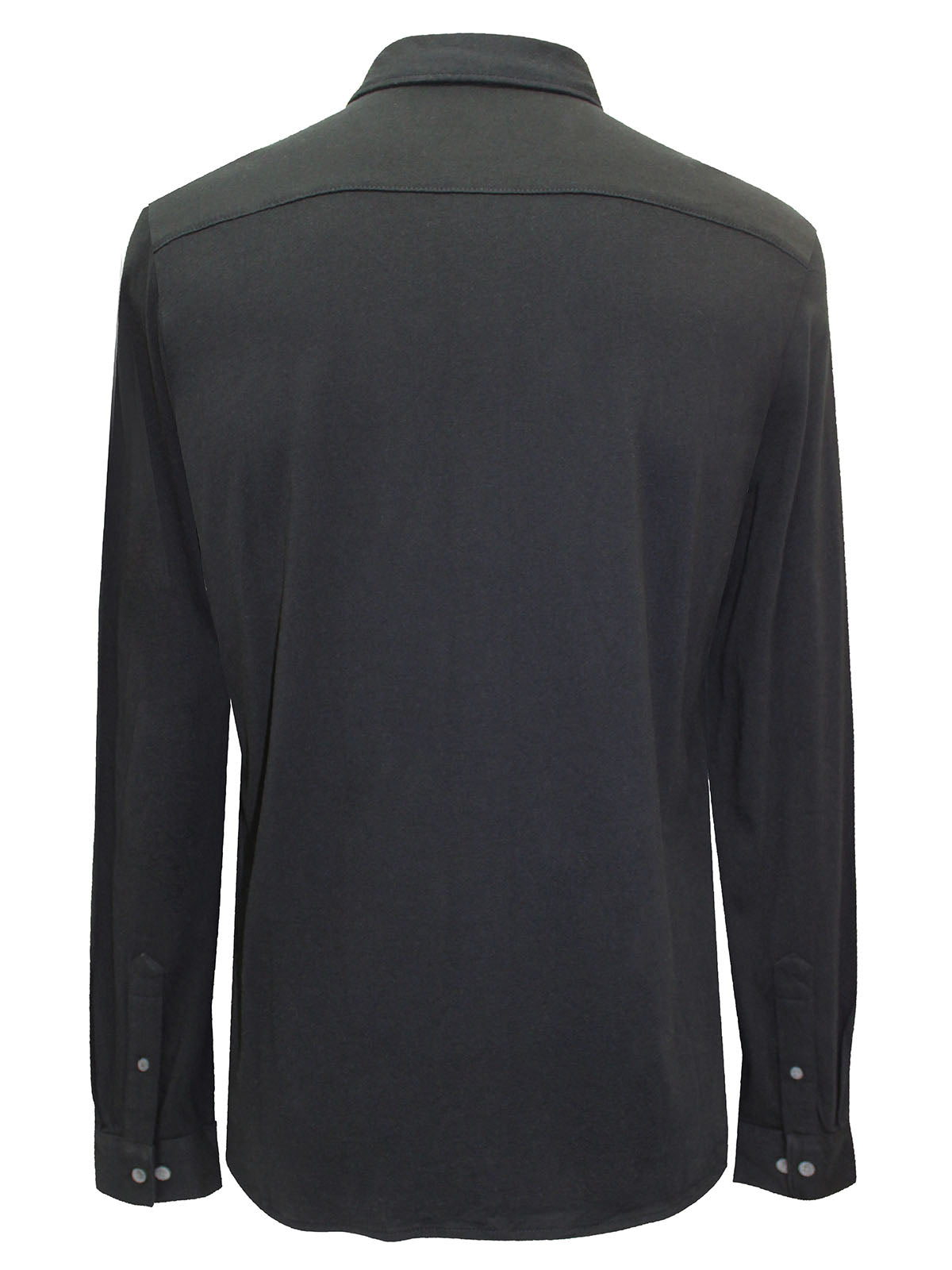 Men's Black Pure Cotton Button Down Collar Shirt with Fringes