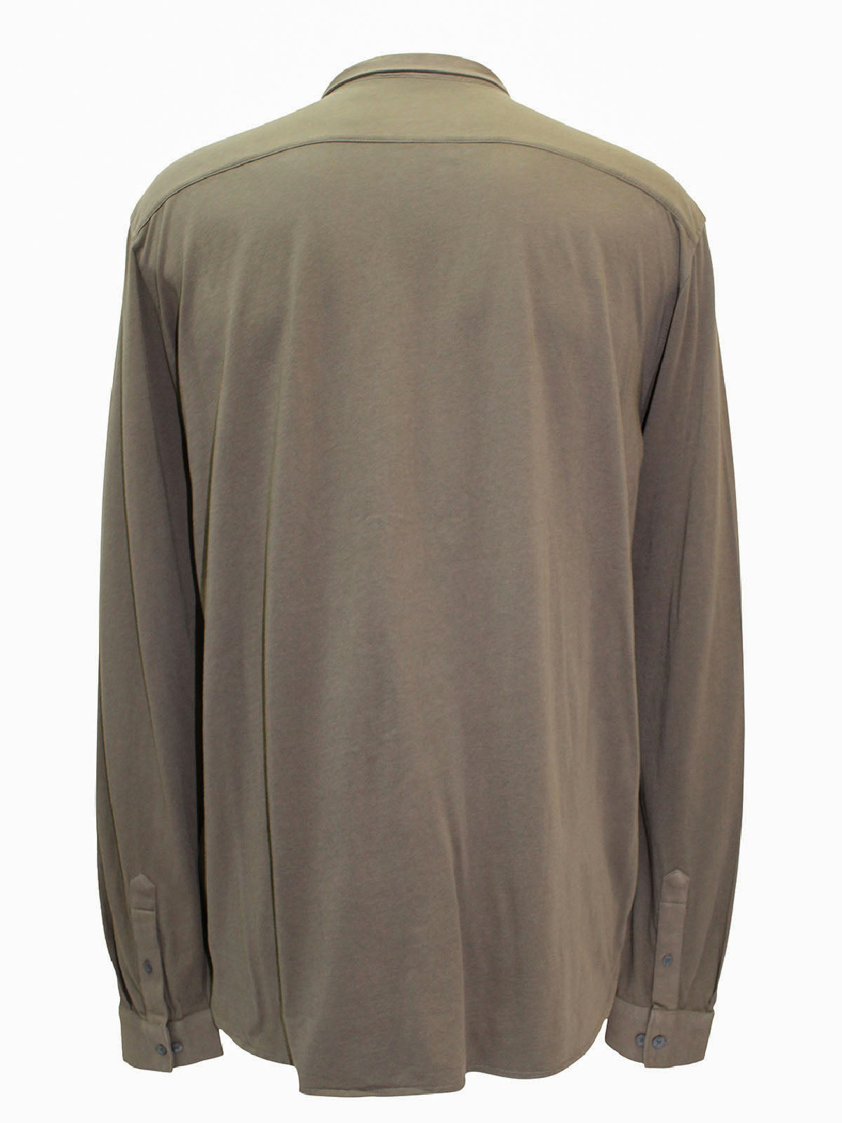 Men's Khaki Slim Fit Pure Cotton Button Down Shirt with Fringes