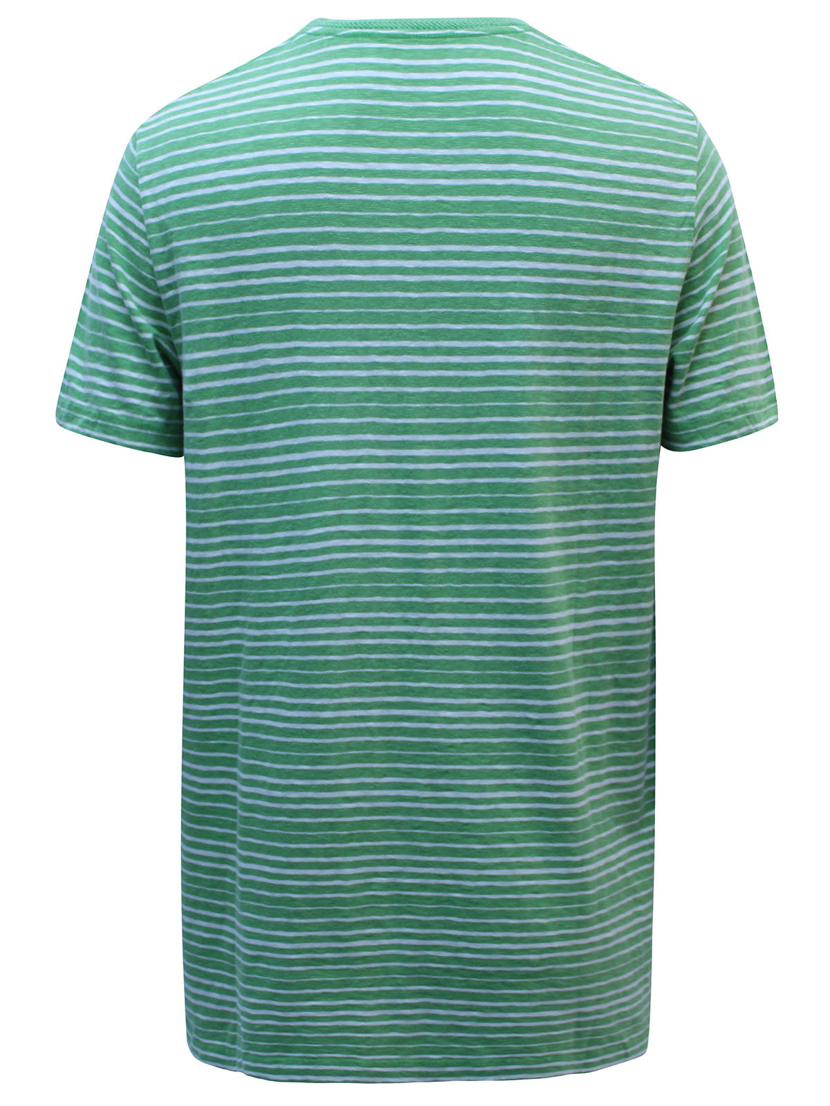Men's Green Pure Cotton Herringbone Trim T-Shirt with Fringes