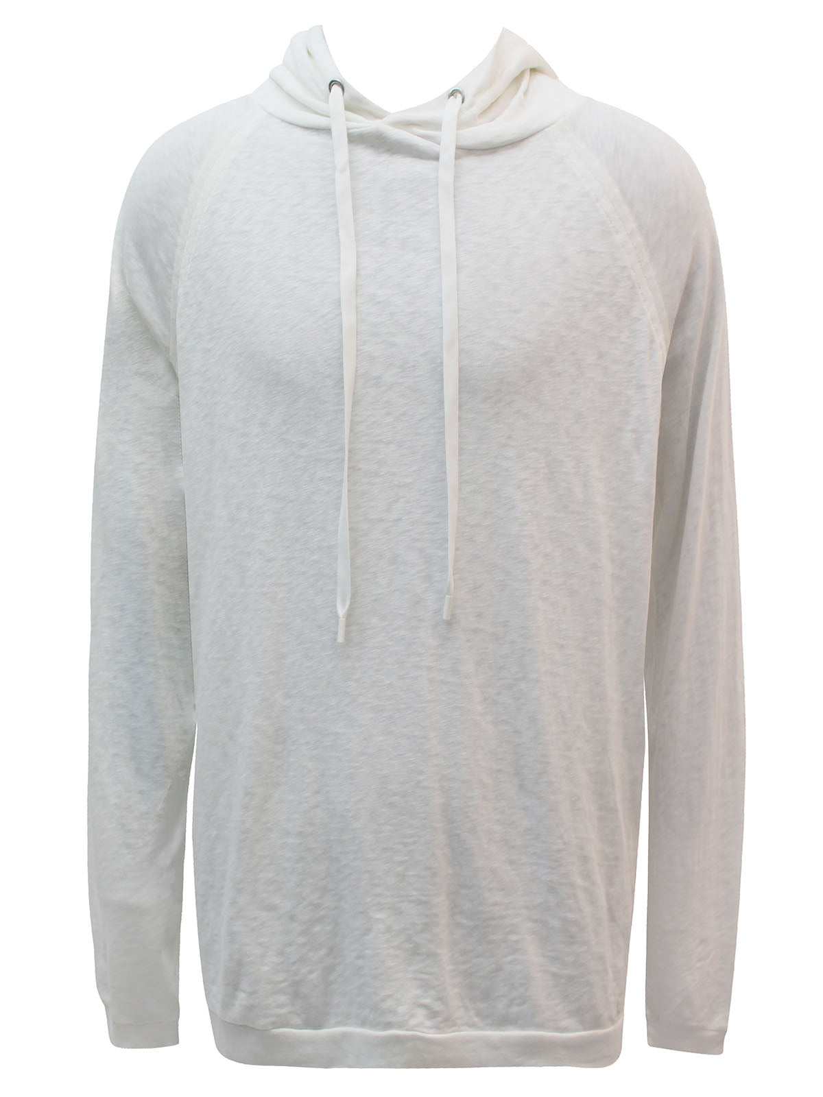 Men's Ivory Pure Cotton Popover Hoodie with Fringes