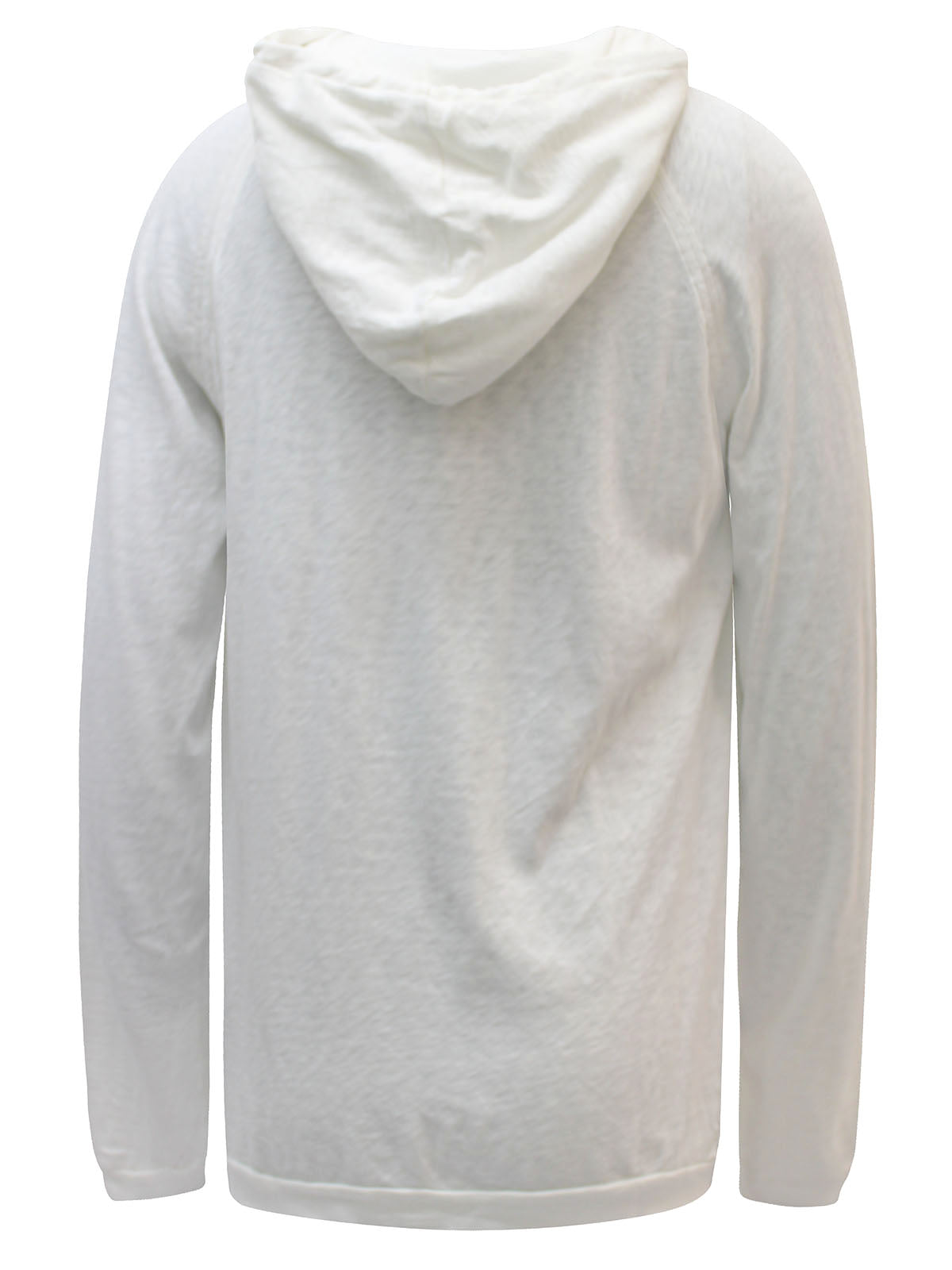 Men's Ivory Pure Cotton Popover Hoodie with Fringes