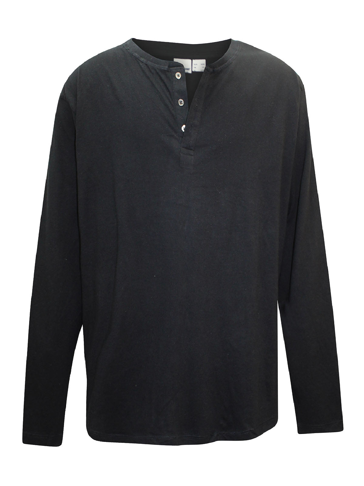 Men's Pure Cotton Henley Long Sleeve T-Shirt with Fringes