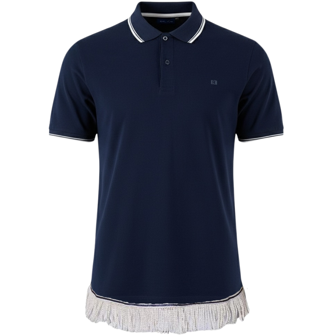 Men's Tipped Polo T-Shirt with Fringes