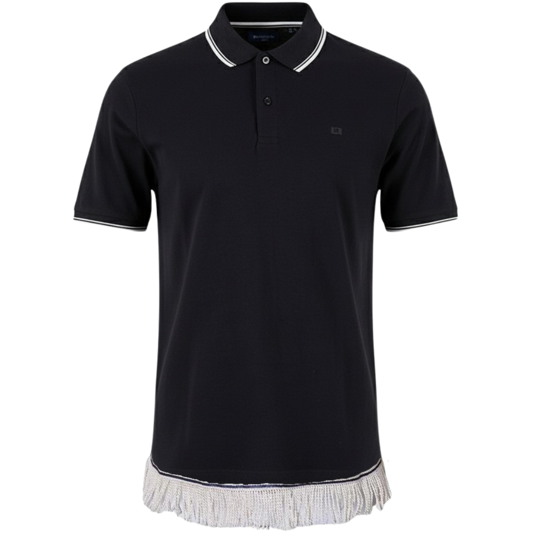 Men's Tipped Polo T-Shirt with Fringes