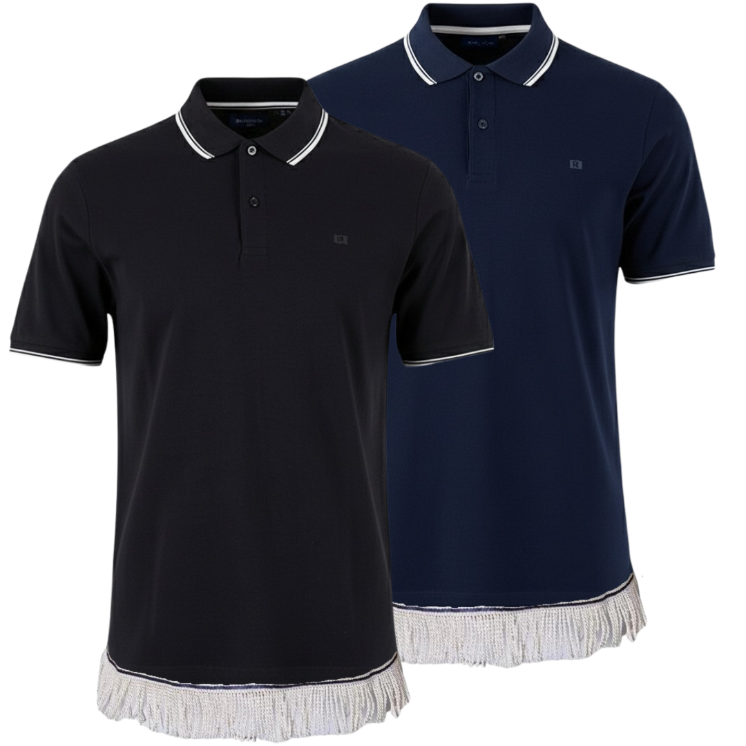 Men's Tipped Polo T-Shirt with Fringes