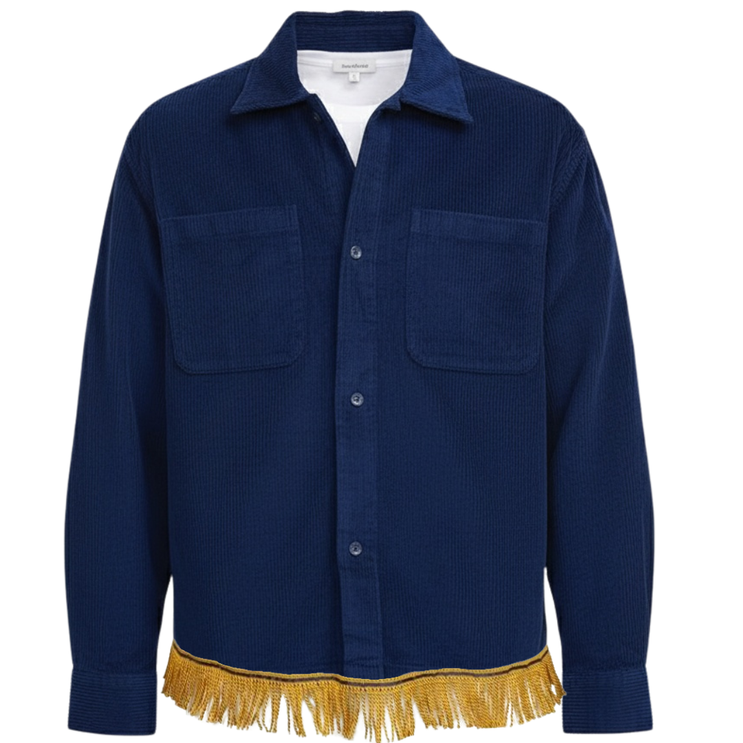 Men's Waffle Cord Shirt with Fringes