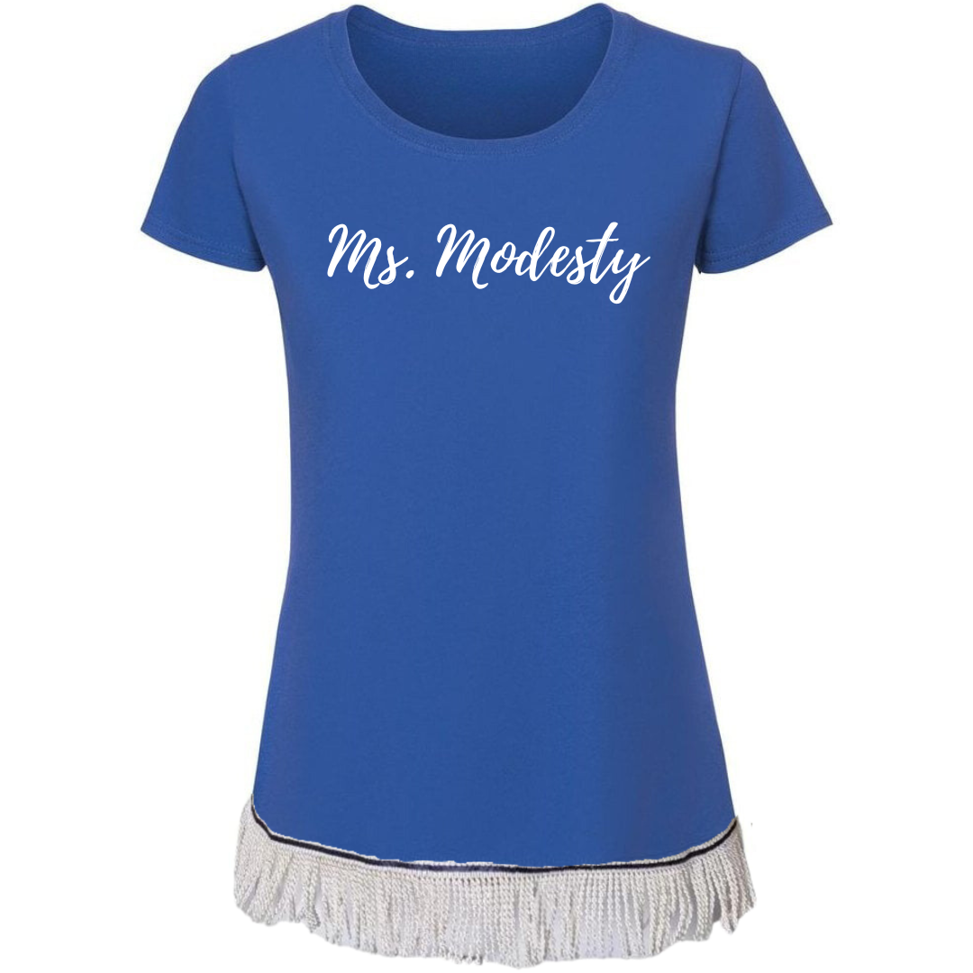 Ms Modesty Women's Short Sleeve Fringed T-Shirt