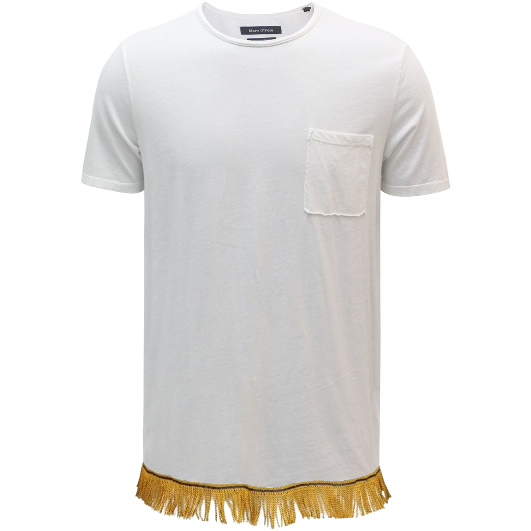 Men's Organic Cotton Short Sleeve Pocket T-Shirt with Fringes