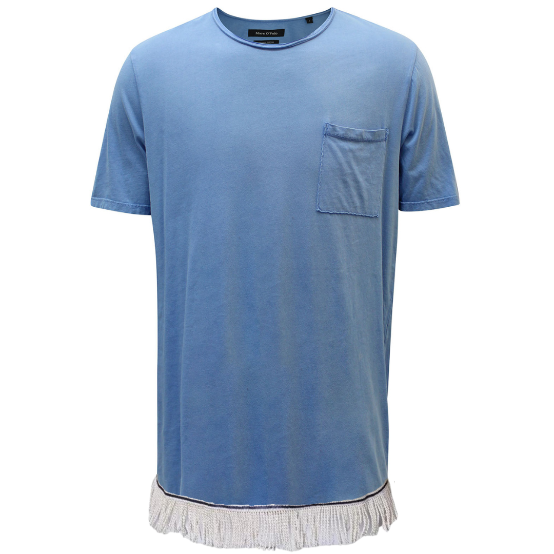 Men's Organic Cotton Short Sleeve Pocket T-Shirt with Fringes