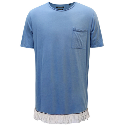 Men's Organic Cotton Short Sleeve Pocket T-Shirt with Fringes