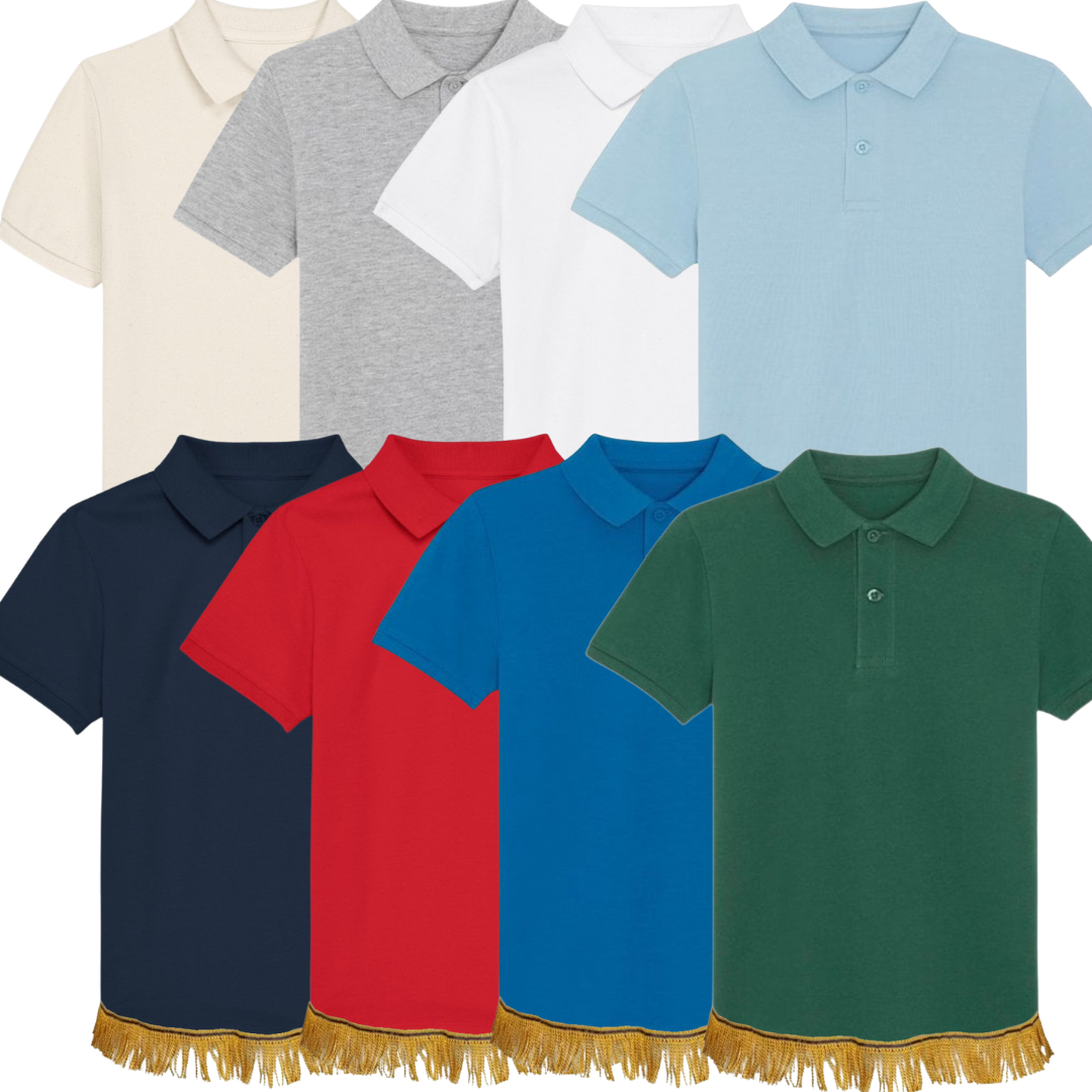 Children's Organic Cotton Polo T-Shirt with Fringes