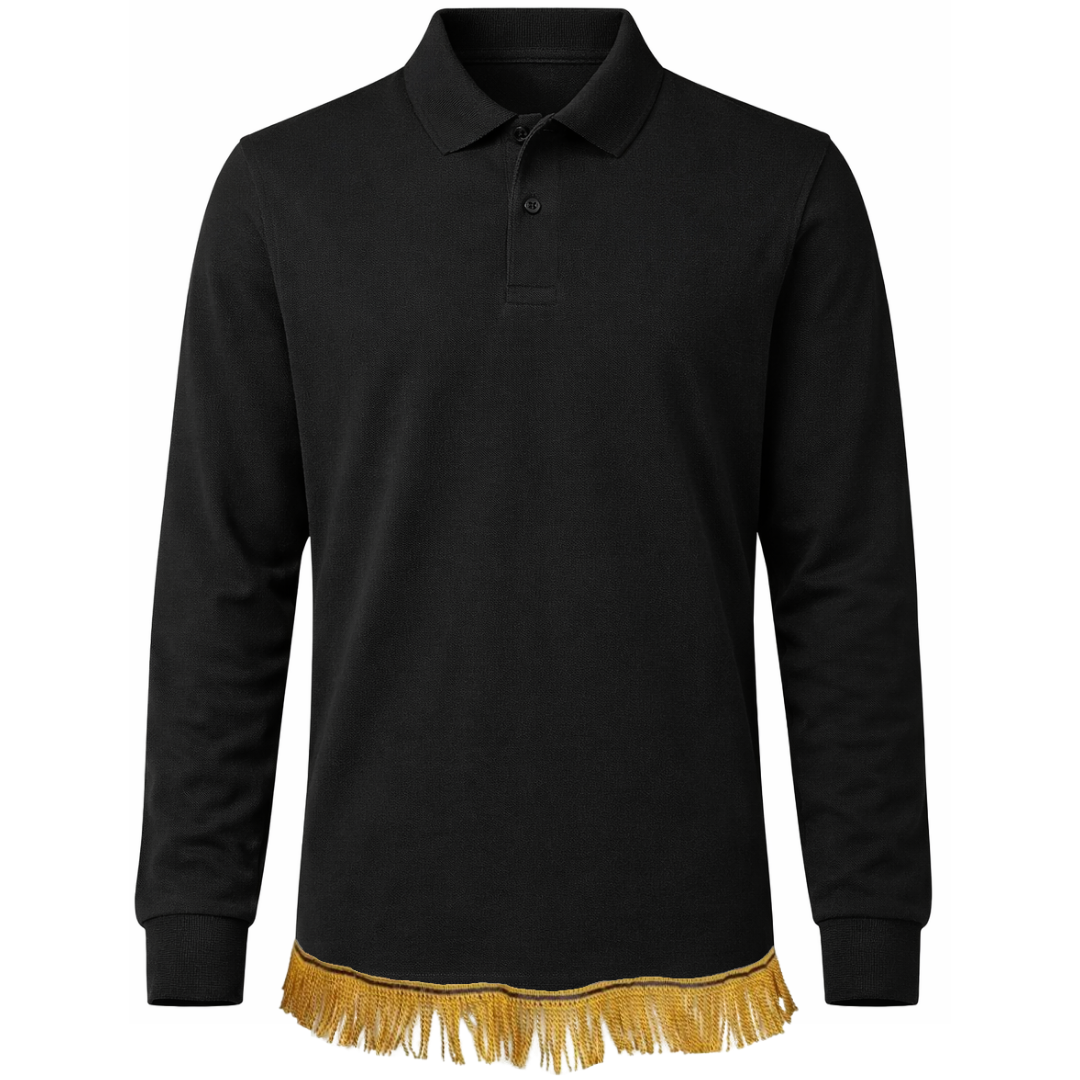 Men's Long Sleeved Polo with Fringes (3 for 2)