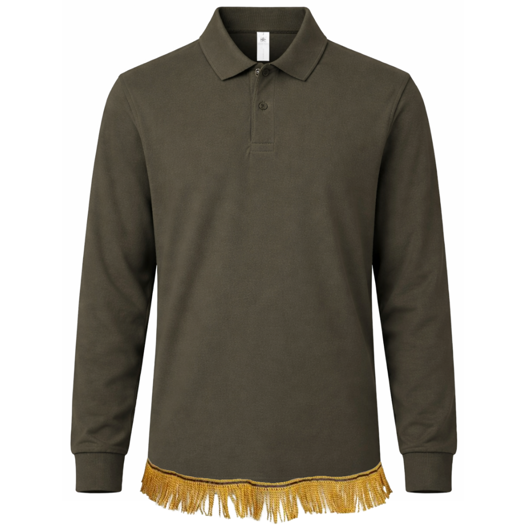 Men's Long Sleeved Polo with Fringes (3 for 2)